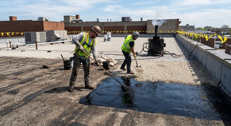 Gravel Roof Repair detail
